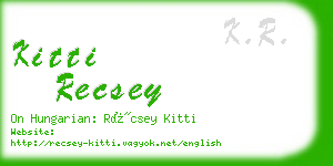 kitti recsey business card